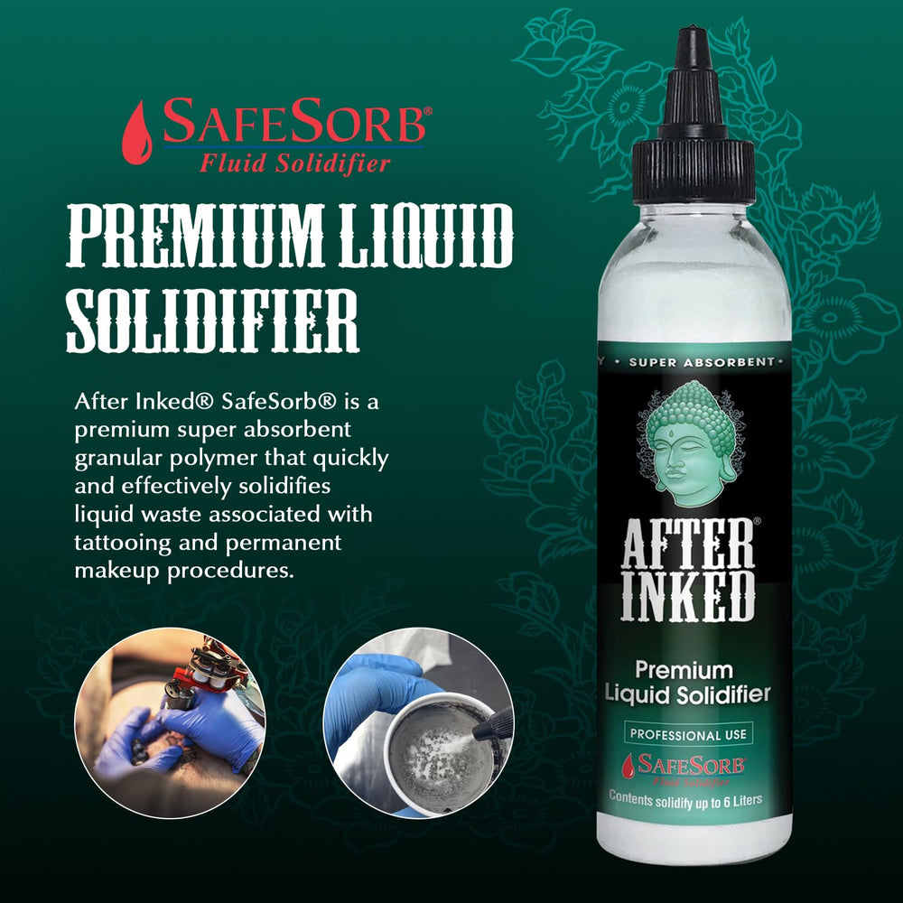 After Inked Liquid Solidifier: gel seguro para líquidos, limpieza profesional más rápida