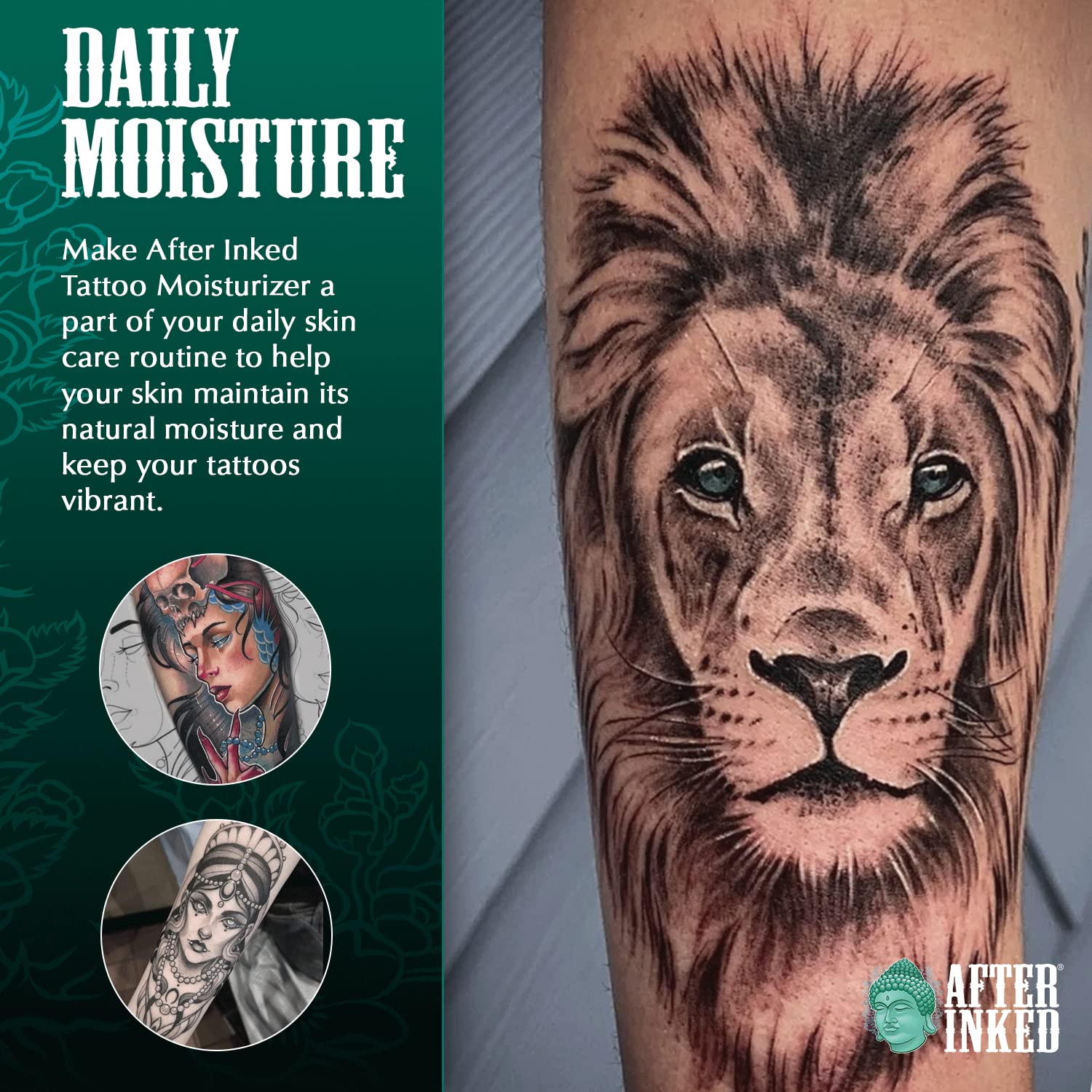 Applying After Inked on forearm for quick absorption and comfortable wear.