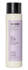 AG Care Curl Revive Shampoo bottle shows a hydrating formula for glossy curls