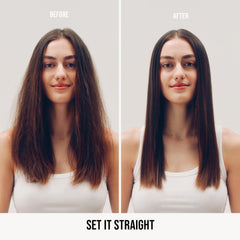 Plancha suave sobre cabello con AG Care para un alisado estable.