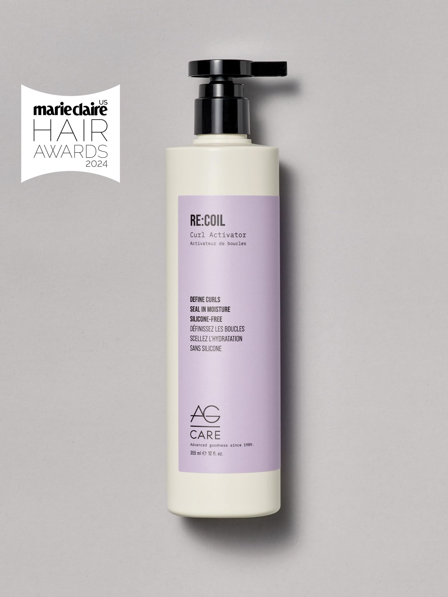 AG Care Re:Coil frizz-control helps tame flyaways on damp hair.