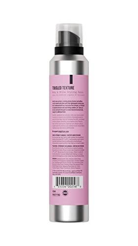 AG Care TOUSLED TEXTURE spray application adds instant shine and frizz control.