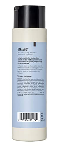 AG Care Xtramoist shampoo label close-up showing salt-free formula and nourishing ingredients