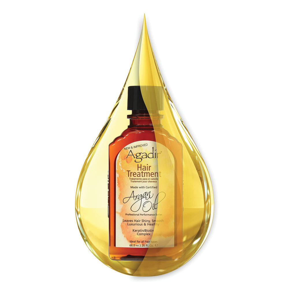 Agadir Argan Oil Hair Treatment shine close-up highlights radiant gloss.