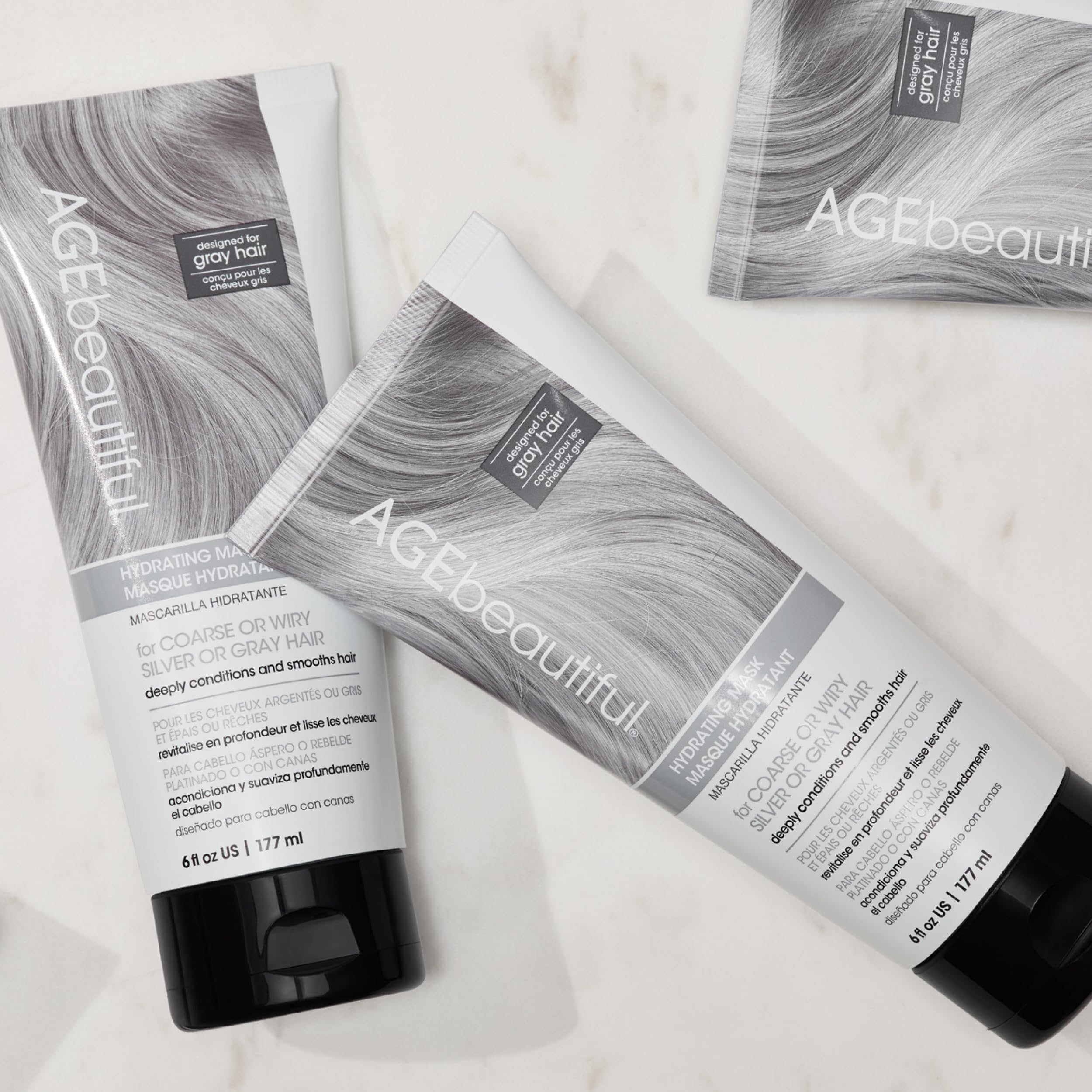 AGE beautiful Cabello gris brillante tras uso regular