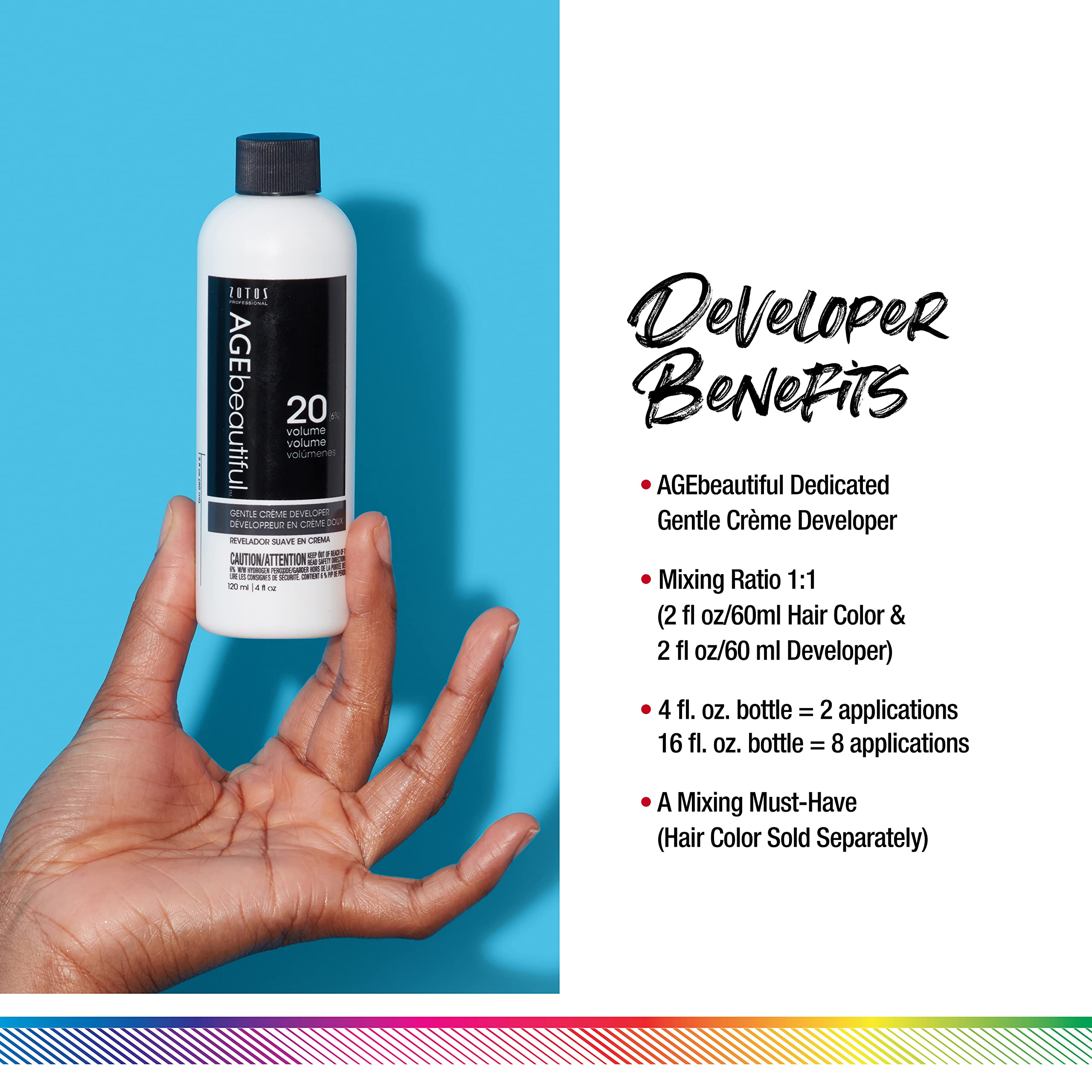 AGE beautiful creme developer texture appears creamy for easy, even color mixing