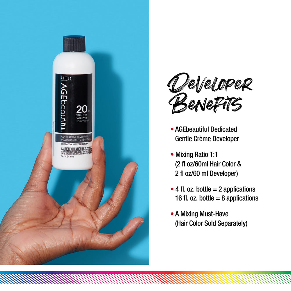 AGE beautiful creme developer texture appears creamy for easy, even color mixing
