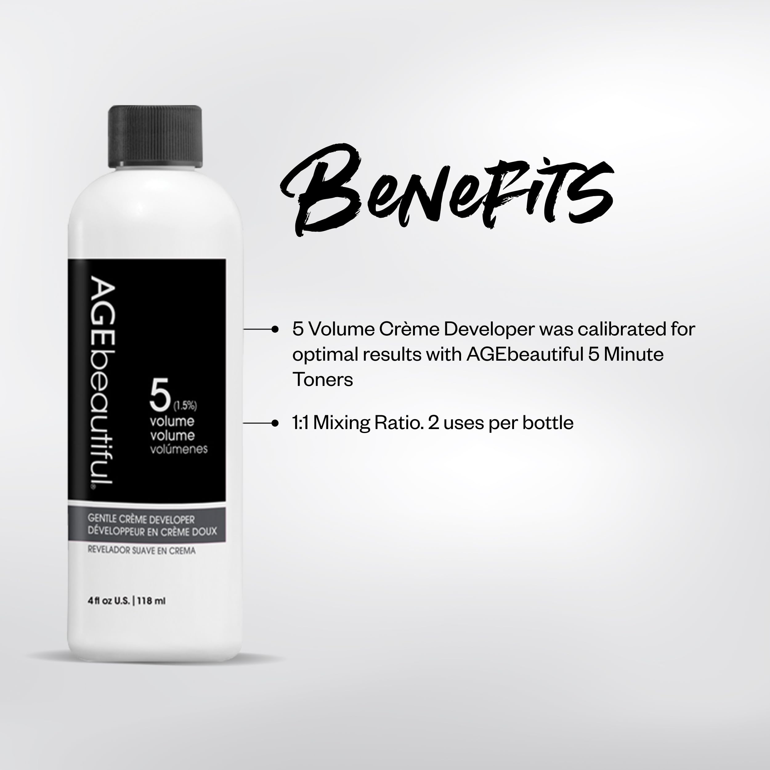 AGE beautiful gentle creme developer with bowl and brush setup for salon-like application