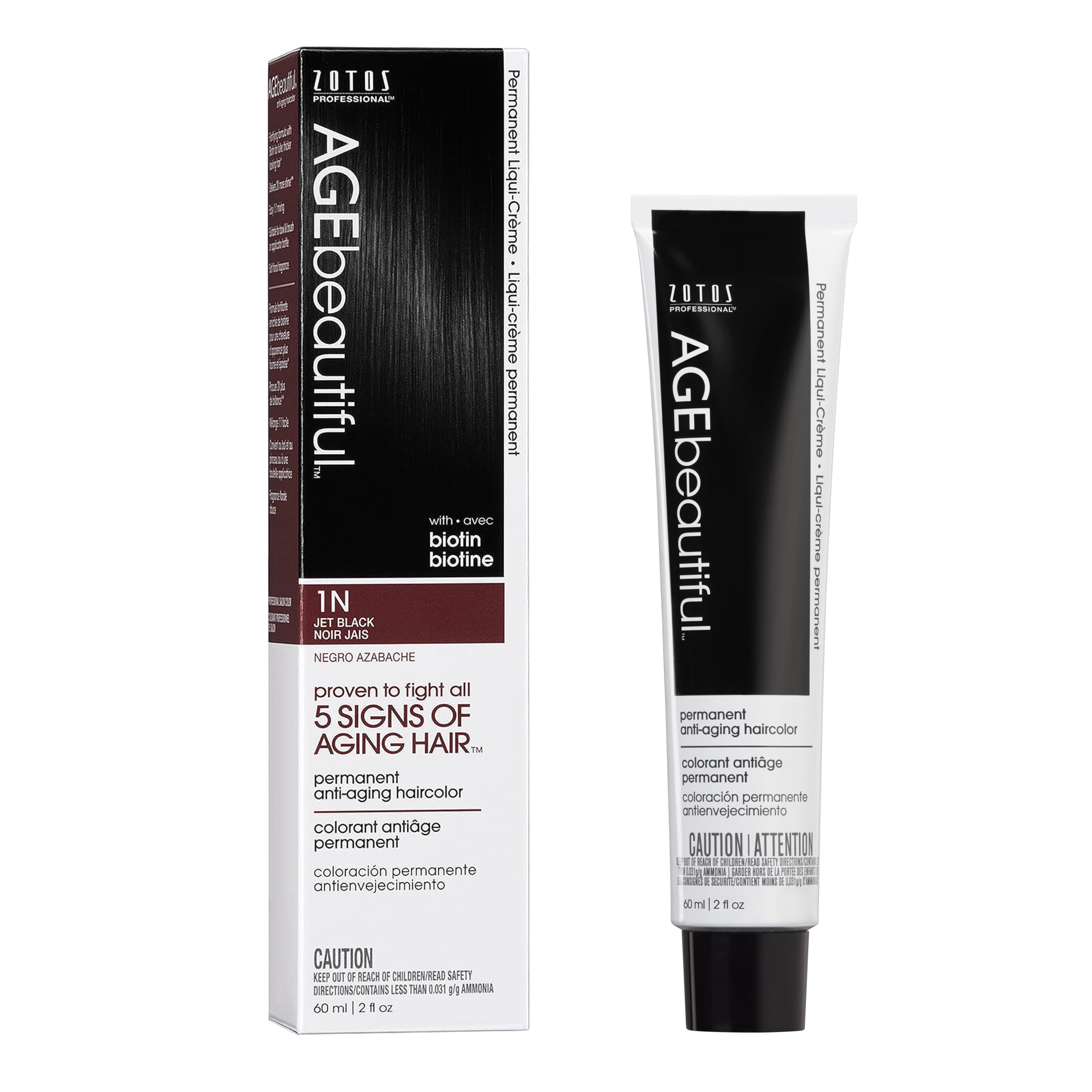 AGE beautiful liqui-creme jet black dye tube for smooth, even gray coverage.