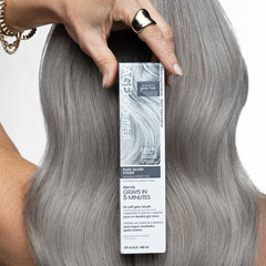 AGE beautiful Pure Silver Demi Liqui-Creme Toner application clip shows quick 5-minute toning.