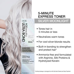 AGE beautiful Silver Moonlight toner swatch delivering cool silver-blonde result.
