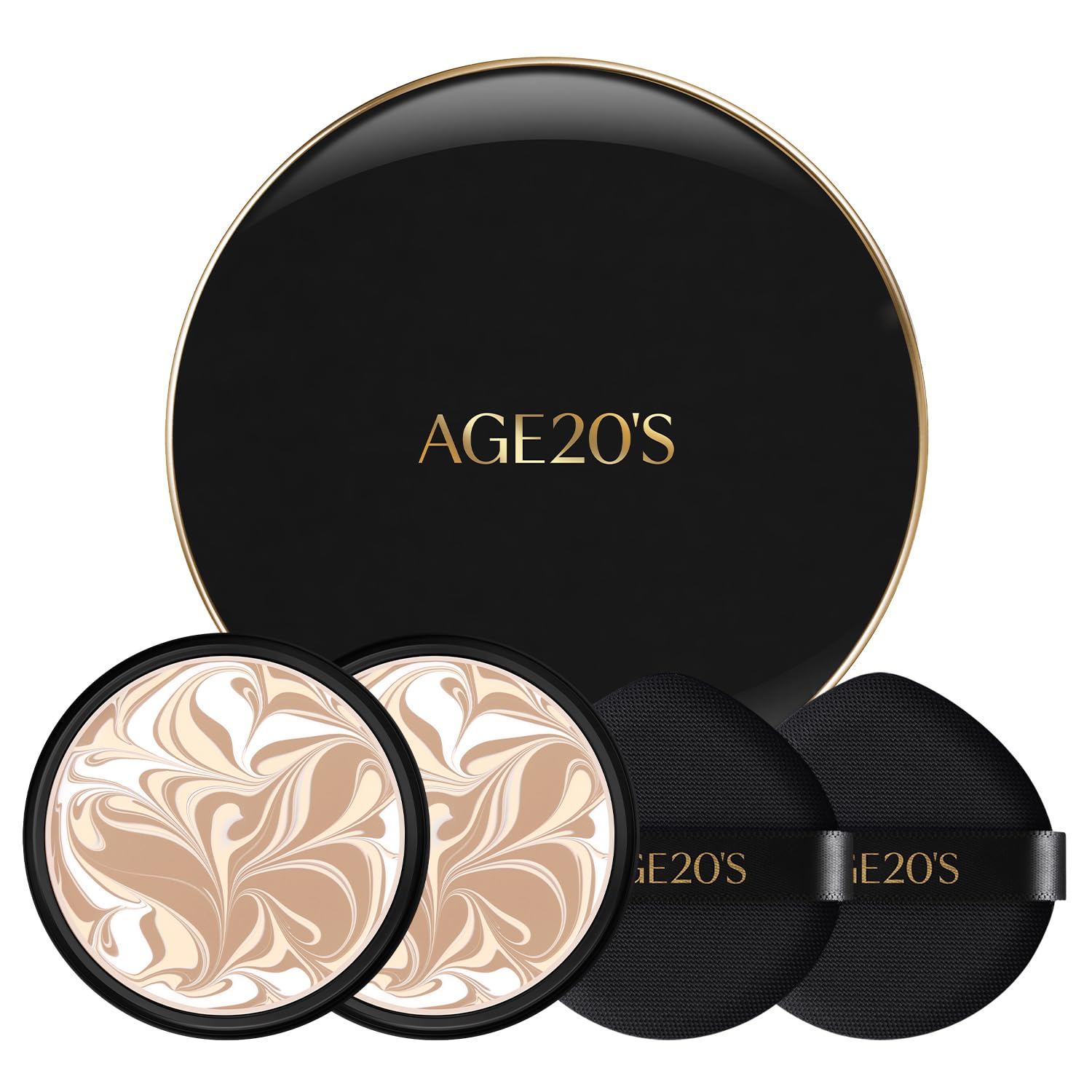 AGE 20's Signature Essence Pact SPF50 bottle reveals creamy foundation texture for natural coverage.