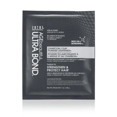 AGEbeautiful Charcoal Clay Powder Lightener packaging shows built-in bonding for stronger color and smoother processing.