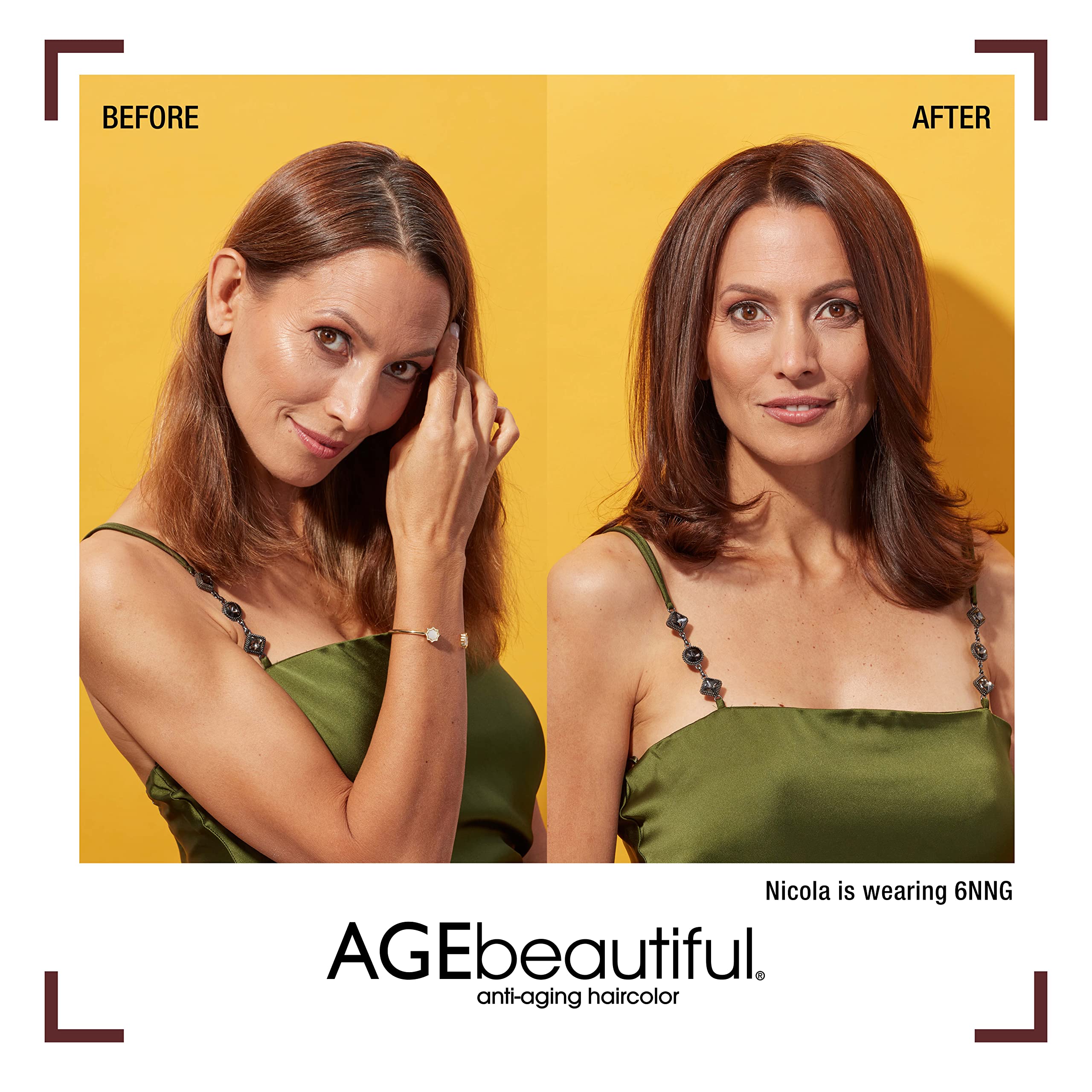 AGEbeautiful color swatches showing rich shade options for customization.