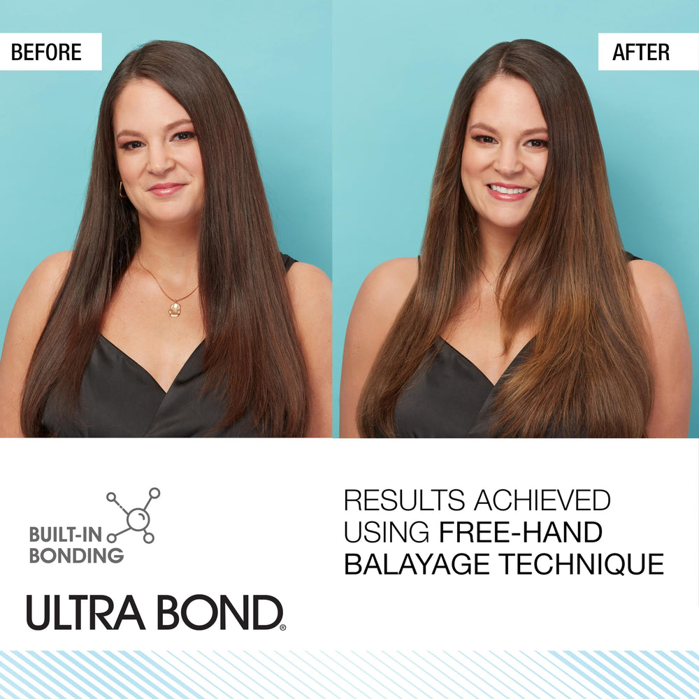 AGEbeautiful hair during lightening shows lifted pale blonde shade.