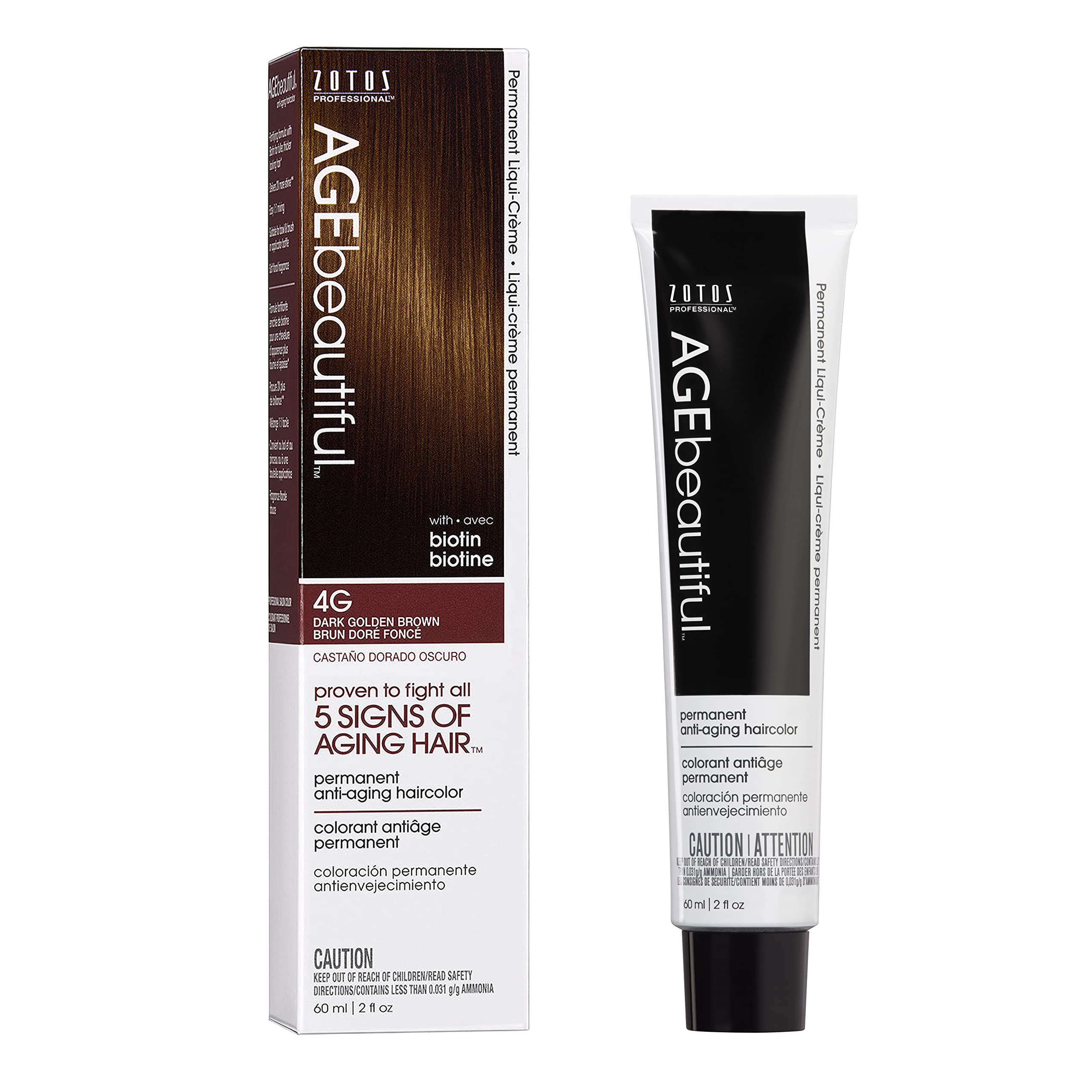AGEbeautiful dye bottle close up delivering rich color and gray coverage