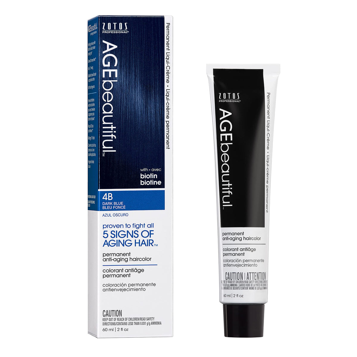 AGEbeautiful permanent hair color liqui creme bottle shows salon-worthy shade for even gray coverage.