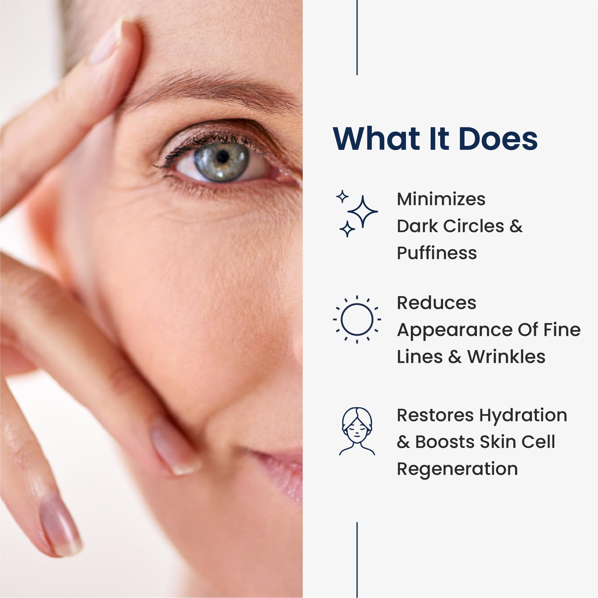 Agelyss Eye-Bag Cream dispensing action shows easy under-eye application
