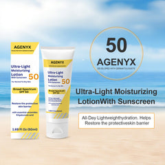 Agenyx hyaluronic acid moisturizer close-up showing moisture retention for refreshed skin.