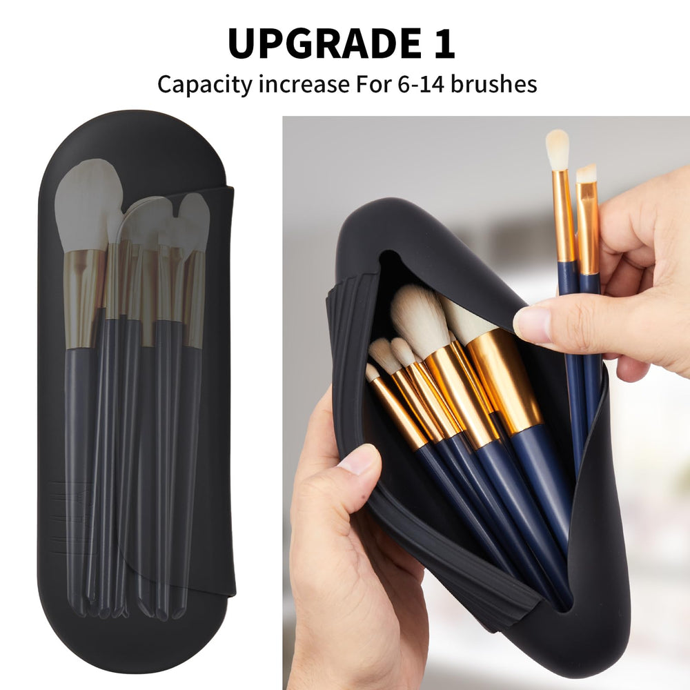 AGIKET silicone makeup brush holder interior organized for brushes