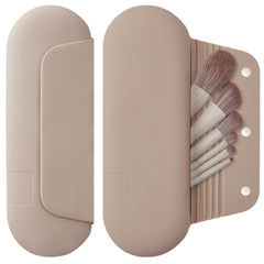 AGIKET silicone makeup brush holder with magnetic closure prevents items from falling out.