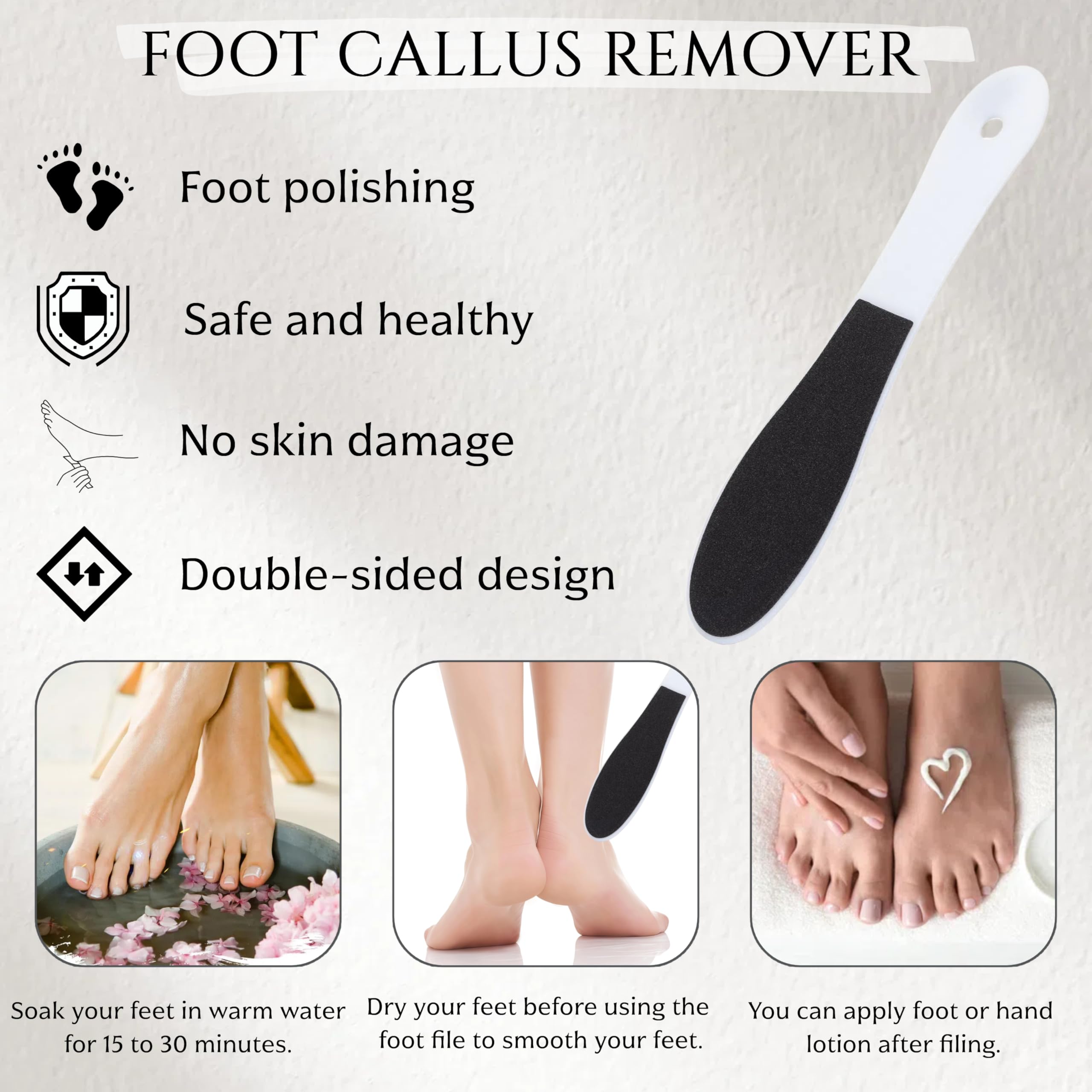Agirlvct foot file heel smoothing action on dry or damp skin
