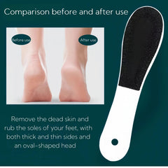 Agirlvct foot file in use with dual sides for coarse and fine smoothing