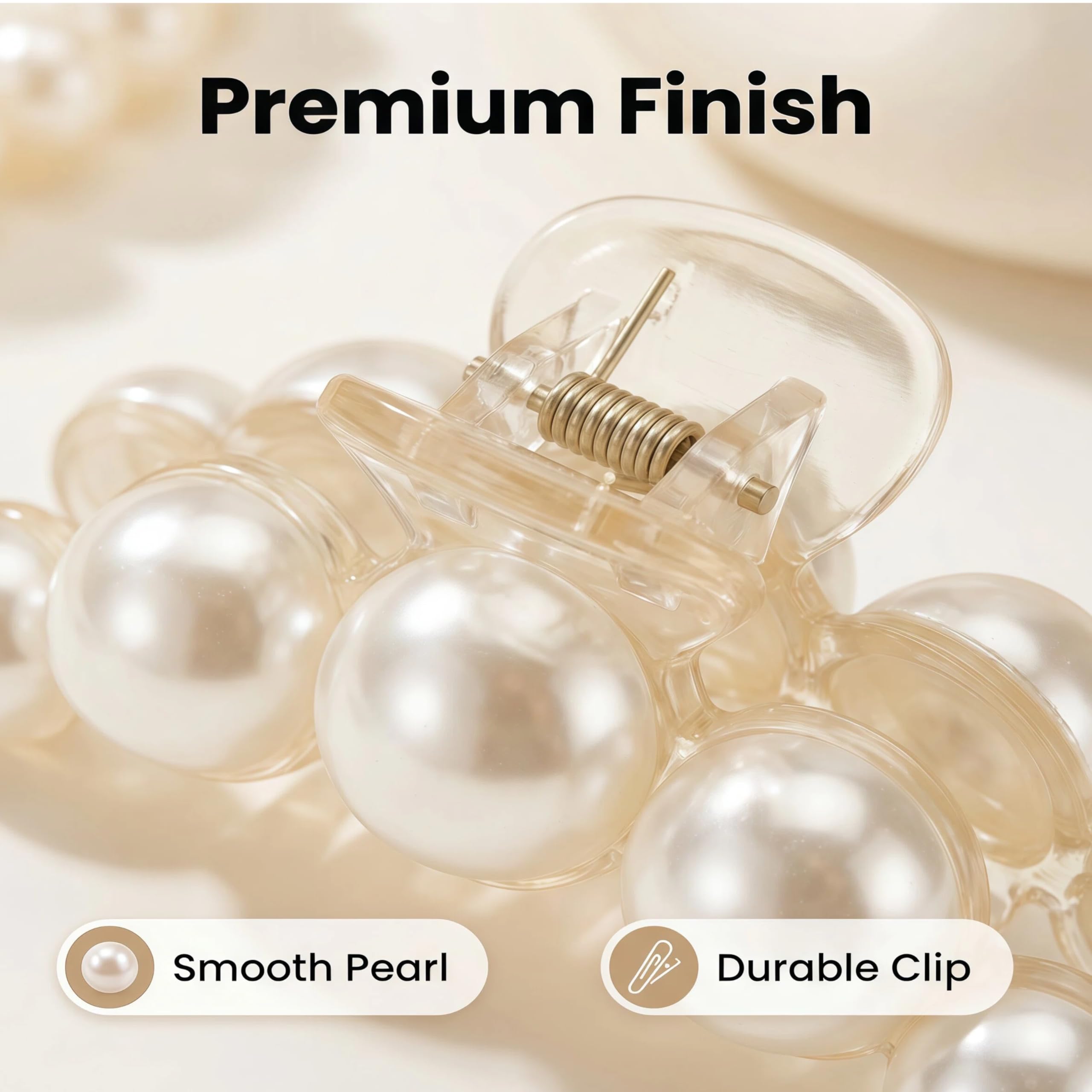Agirlvct pearl clip in bun use demonstrates easy secure styling.