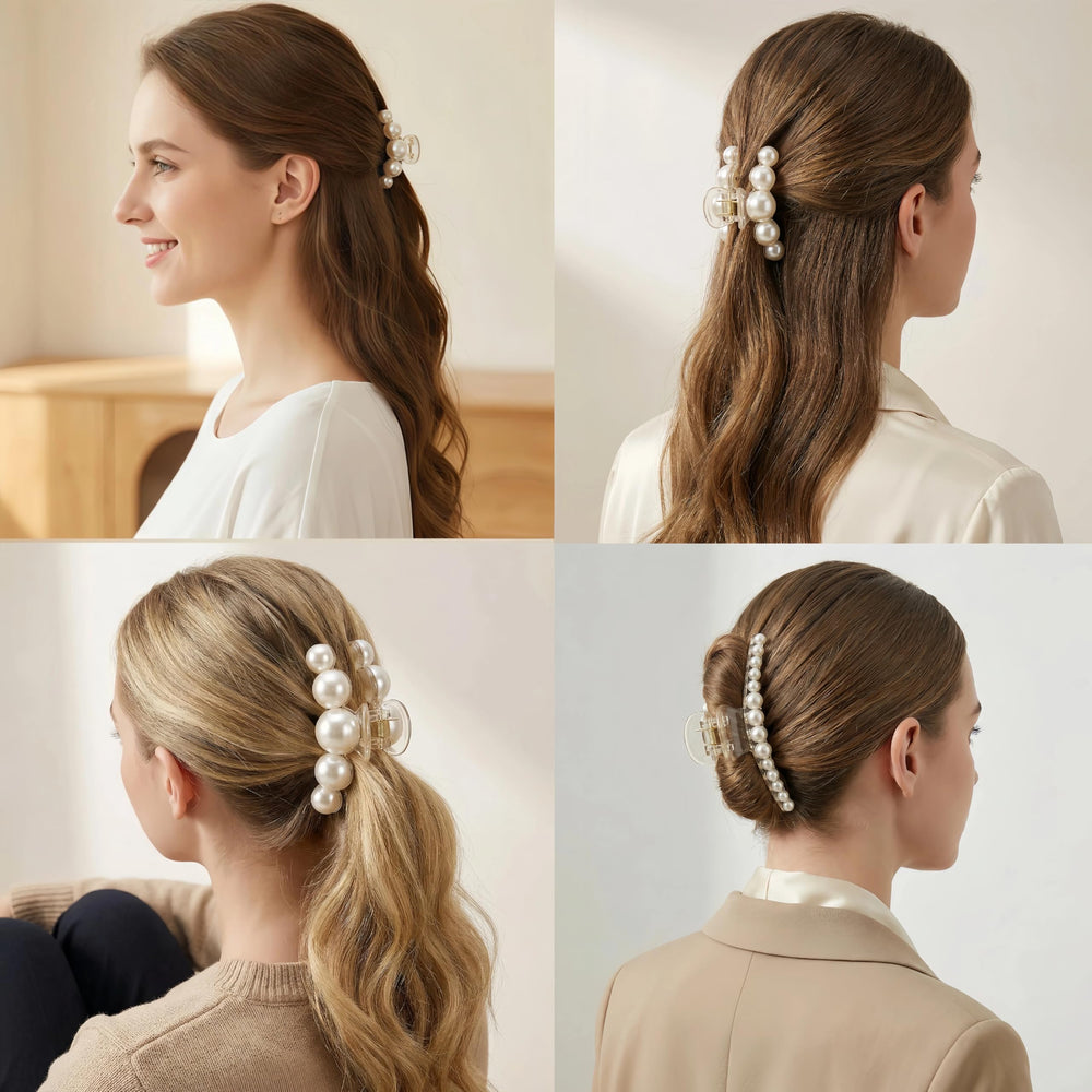 Agirlvct pearl long-size clip perfect for updos and secure grip.