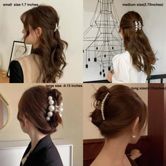 Agirlvct pearl small-size clip ideal for delicate fringe styling.