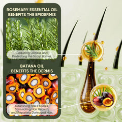 Agodafoo Batana Shampoo, ingredientes naturales, protegen el cabello y reducen irritación.