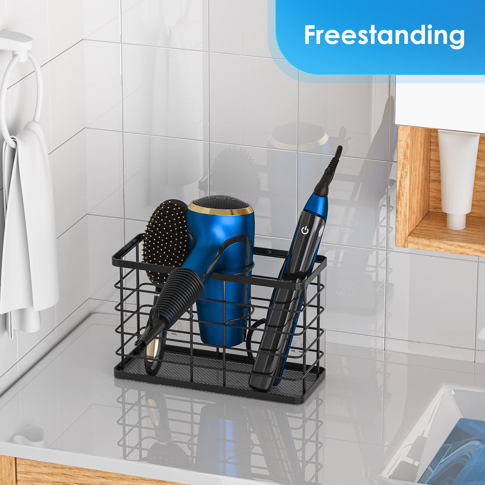 Agotglmi large-capacity basket stores multiple styling tools in one place