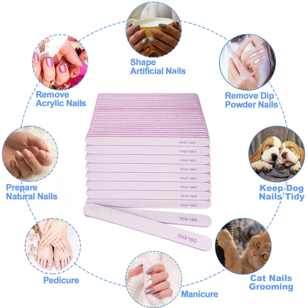 AhaTopia 100/180 grit nail file smooths ridges and preps nails