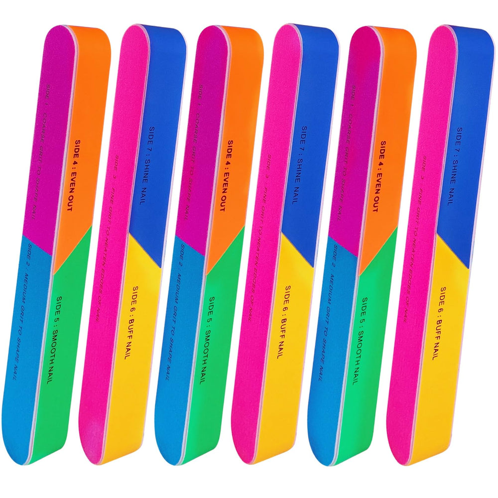 AhaTopia 7-way nail buffer side 1 shapes natural nails with coarse grit.
