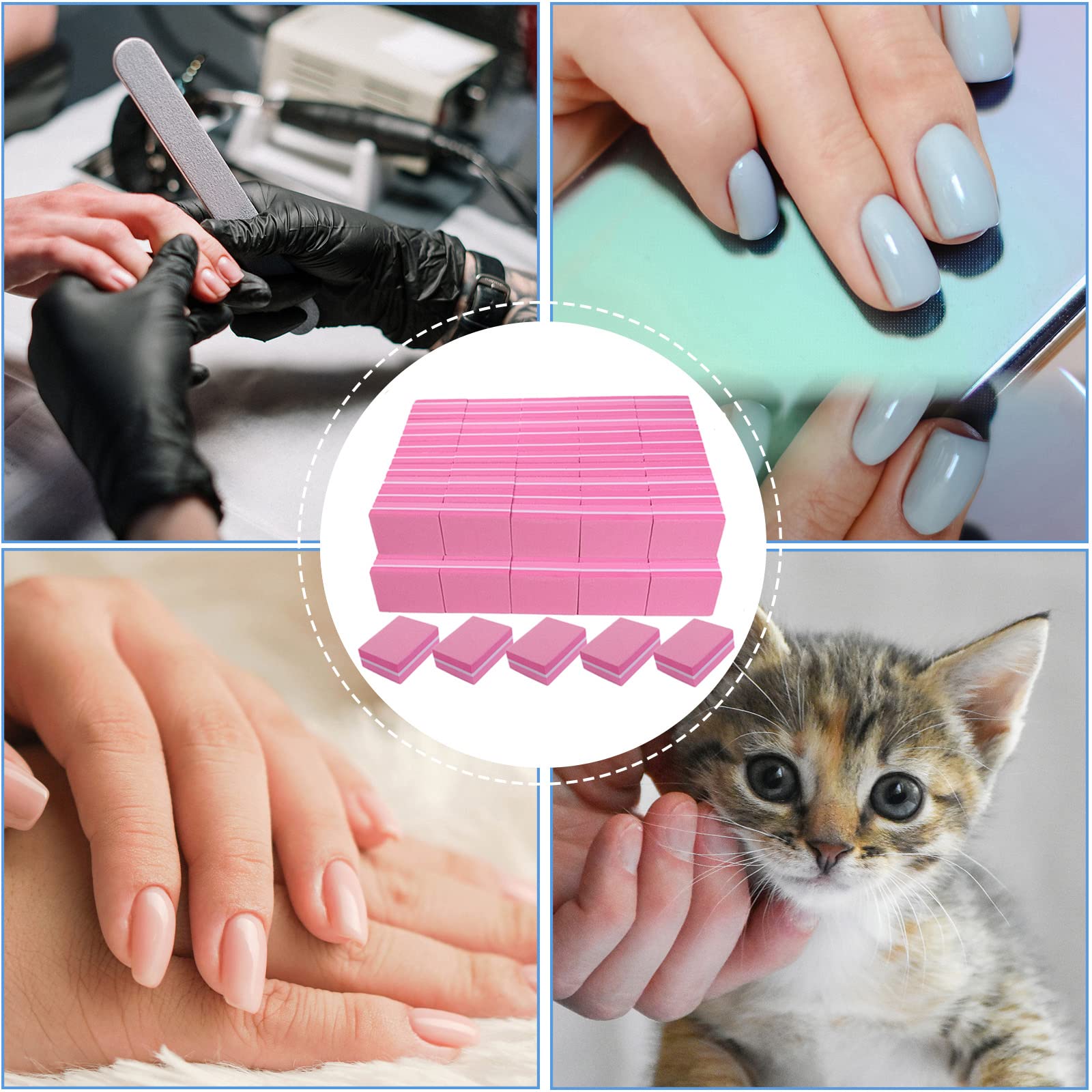 AhaTopia bulk professional nail buffers for salon use and home kits.