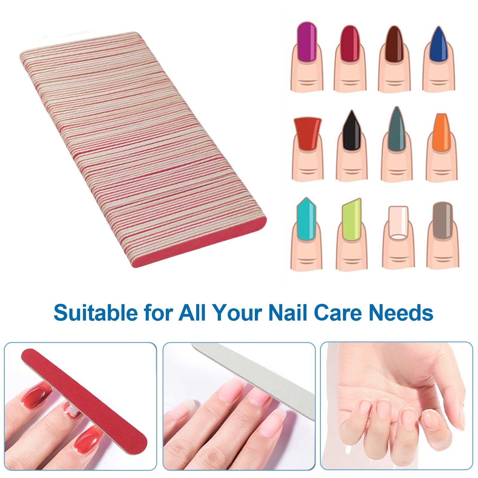 AhaTopia double-sided 180/240 grit file for filing and buffing nails.
