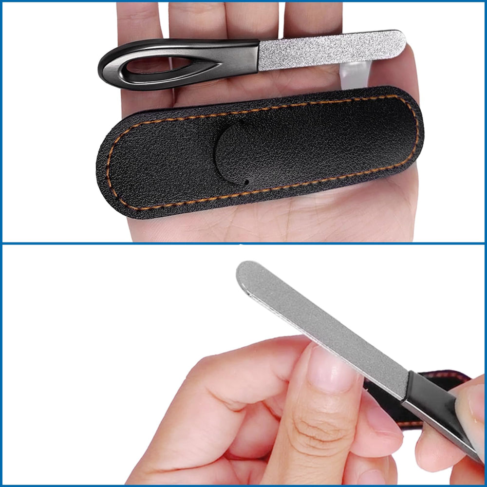 AhaTopia durable stainless steel nail file with sapphire dust edge