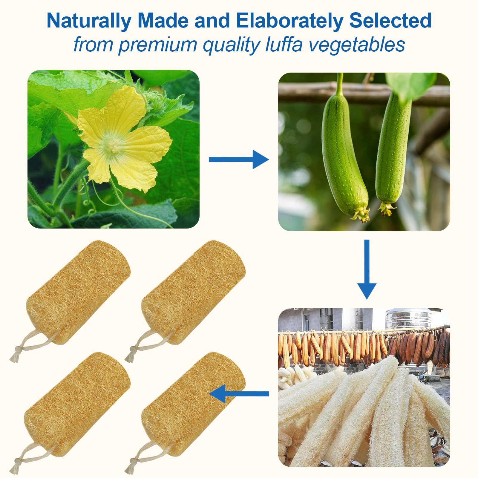 AhaTopia esponja lufa natural para ducha diaria y cuidado corporal