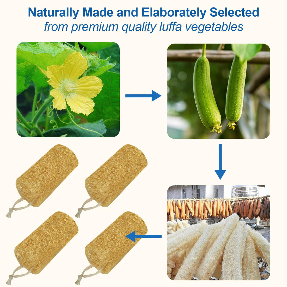 AhaTopia esponja lufa natural para ducha diaria y cuidado corporal