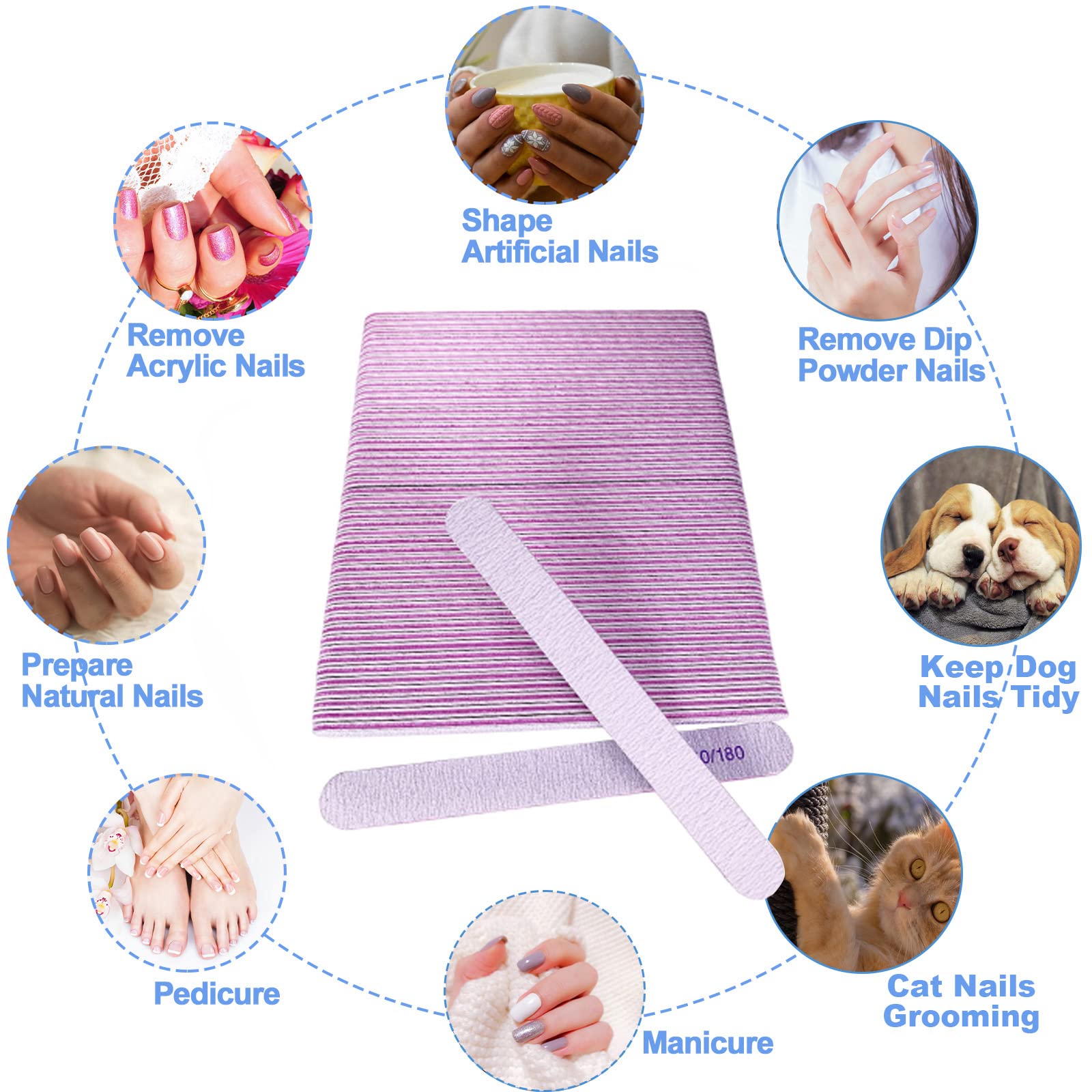 Ahatopia manicure and pedicure toolkit featuring durable nail files.