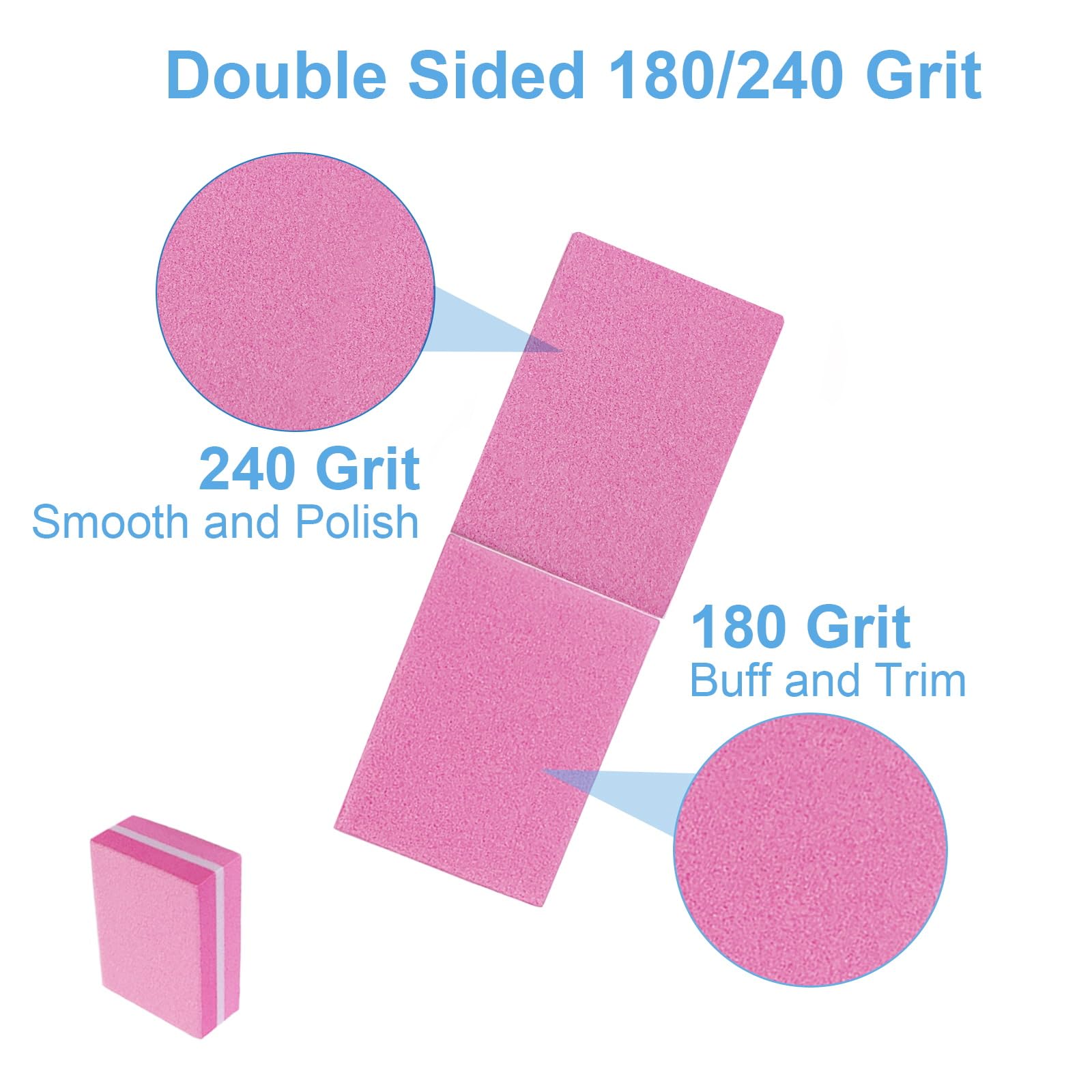 AhaTopia mini nail buffer block compact held in hand for on-the-go touch-ups.