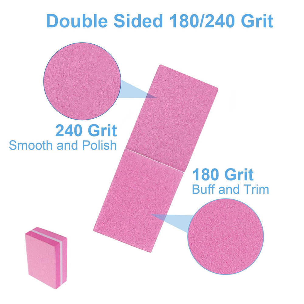 AhaTopia mini nail buffer block compact held in hand for on-the-go touch-ups.