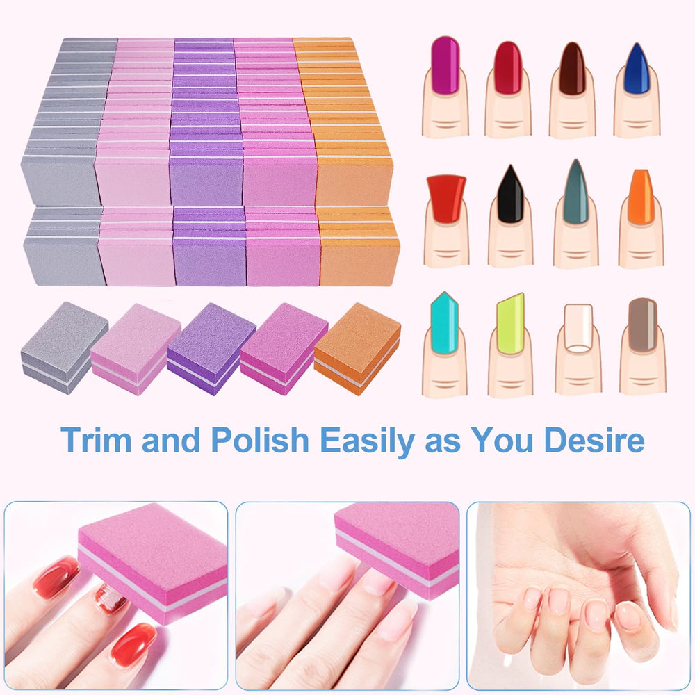 AhaTopia nail buffer block 100-grit coarse surface for shaping uneven nails.