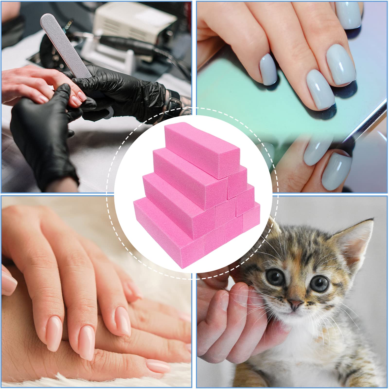 AhaTopia pink buffer block for salon or home use, a practical manicure accessory.