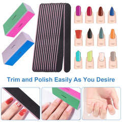 AhaTopia four-way buffers delivering a glossy finish on nails.