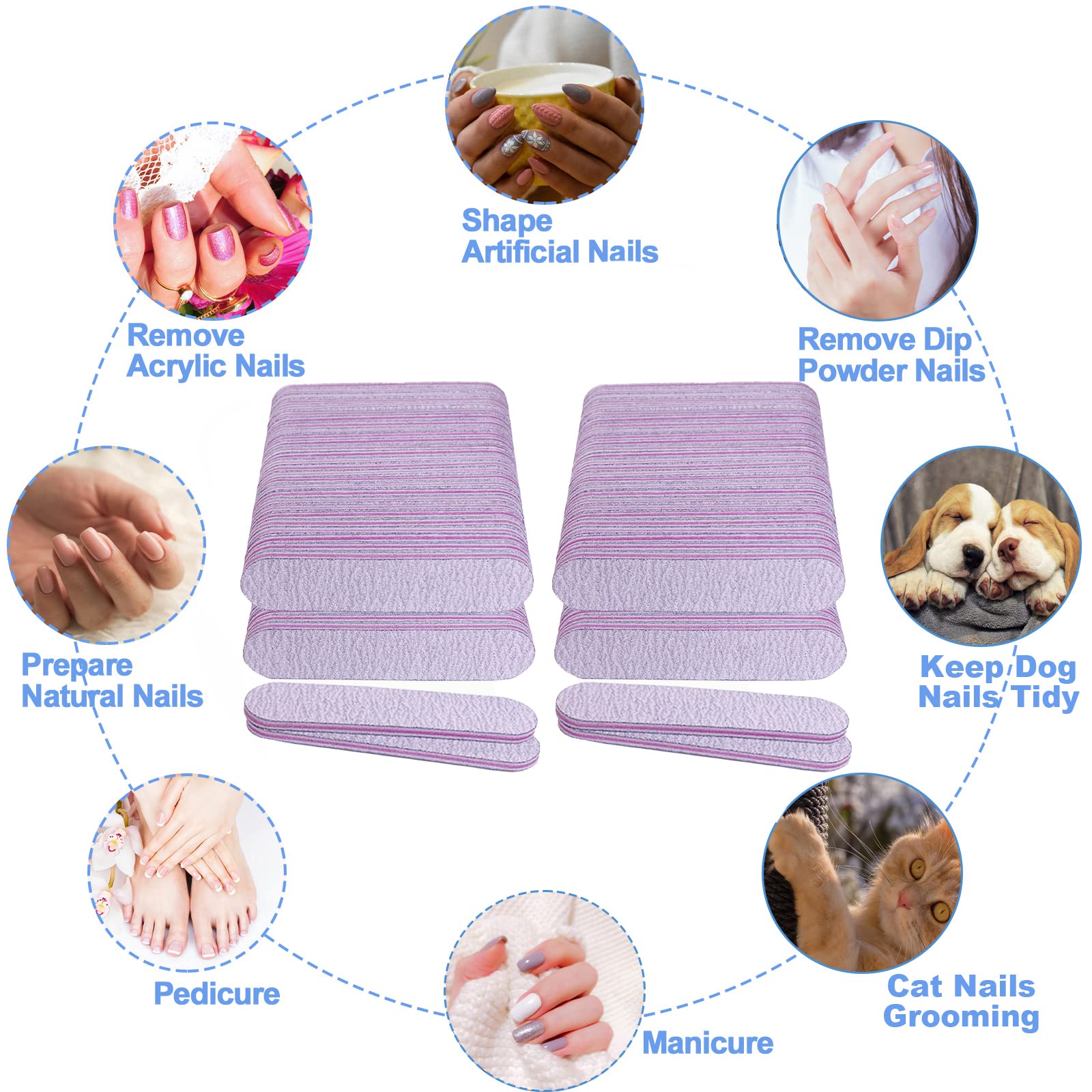 AhaTopia 100-piece bulk pack supports home manicures and salon sessions.