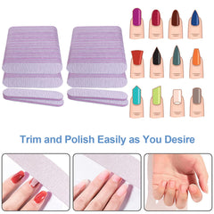 AhaTopia double-sided nail files show 100/180 grit for shaping and finishing.