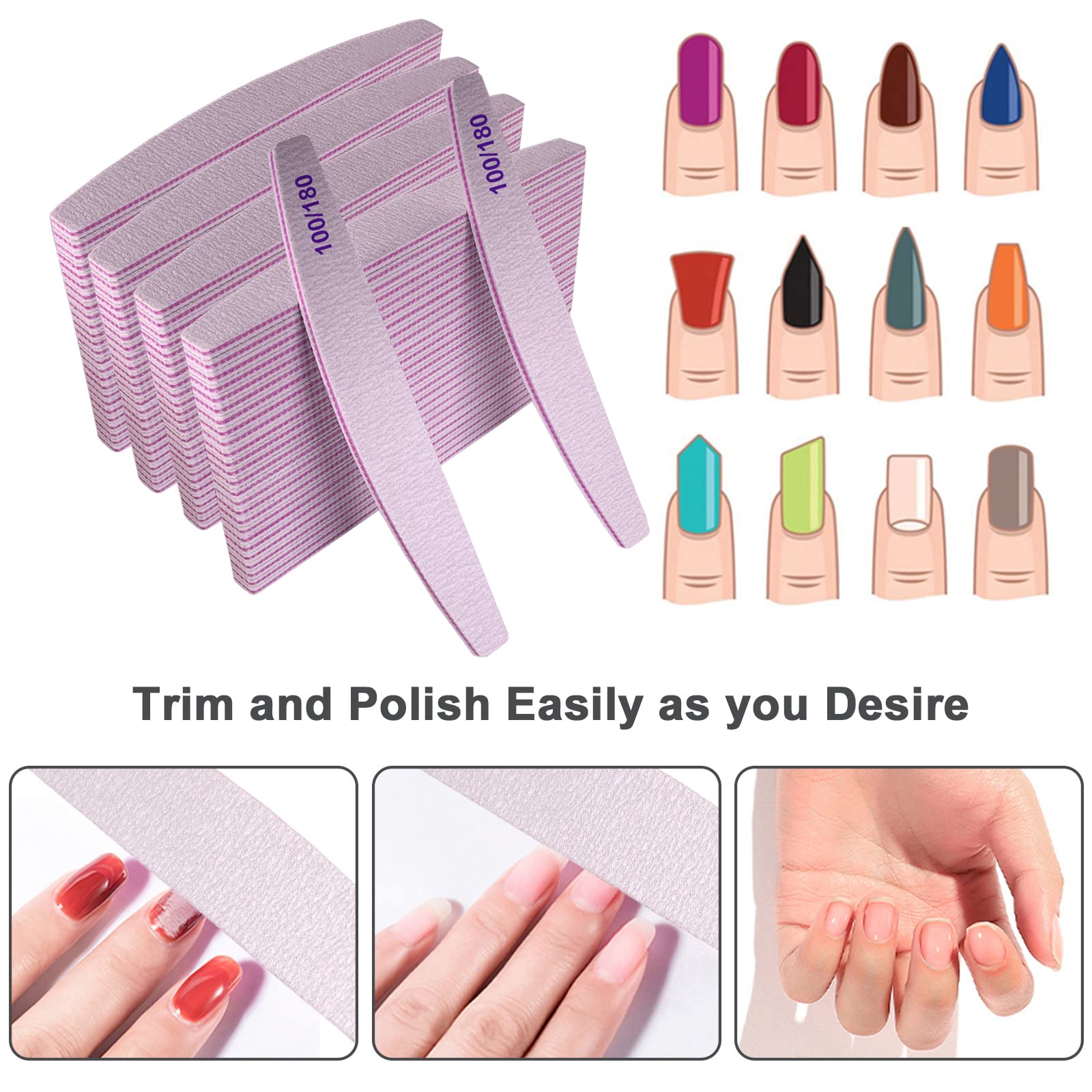 AhaTopia double-sided nail-files, versatile for shaping and buffing in one tool.