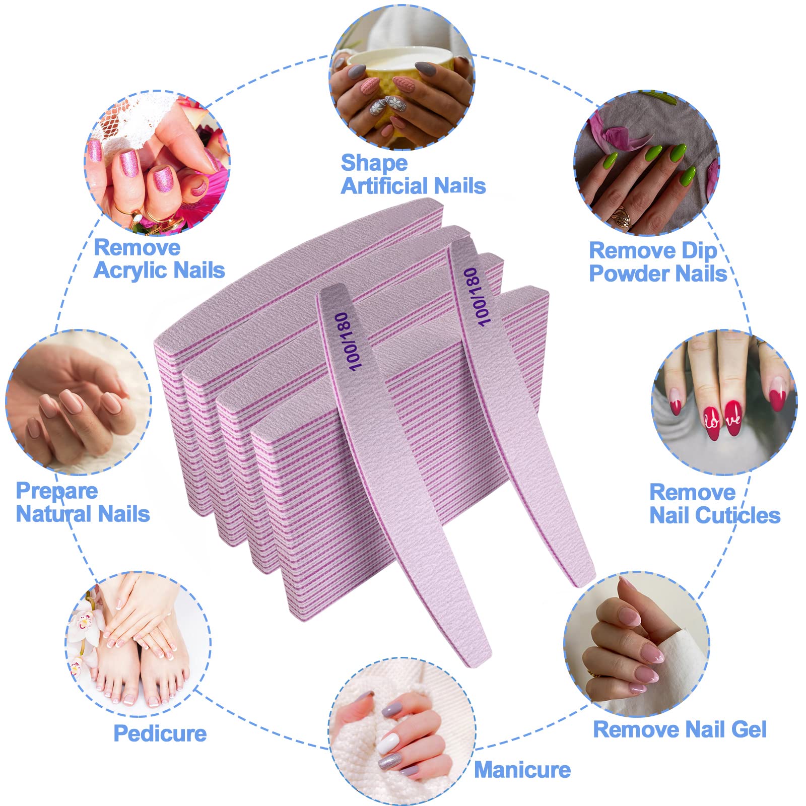 AhaTopia durable and washable nail-files, long-lasting for repeated manicures.