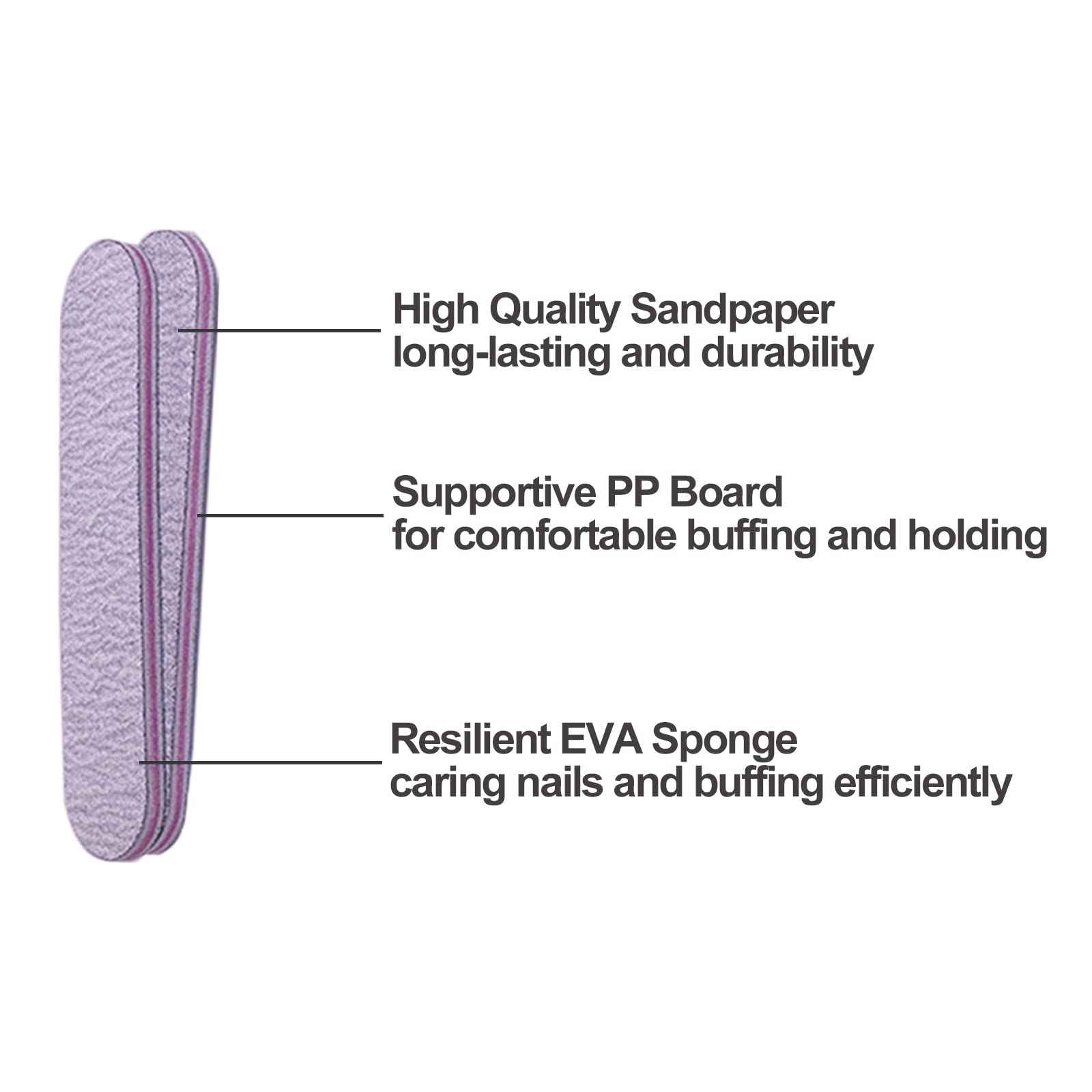 AhaTopia versatile nail files for natural, acrylic, gel, poly gel, and dip nails.